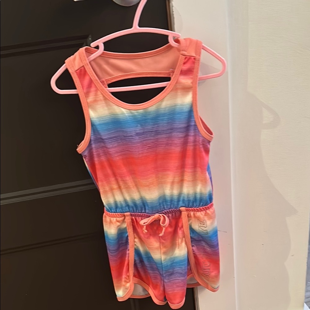 Body Glove Pink and Orange One Piece with Sleeveless Design and Gathered Waist